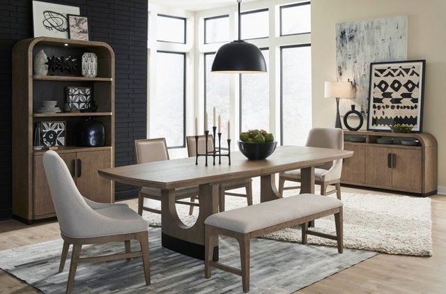Magnussen Home® Tristan Beige/Swiss Coffee Brown Upholstered Bench-1