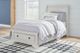 Signature Design by Ashley® Robbinsdale Antique White Youth Twin Sleigh Storage Bed-4