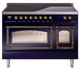 Ilve® Nostalgie II Noblesse 48'' Midnight Blue Pro Style Induction Range with Burnished Trim-0