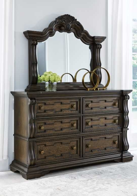 Signature Design by Ashley® Maylee Dark Brown Dresser and Mirror-2