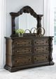 Signature Design by Ashley® Maylee Dark Brown Dresser and Mirror-2