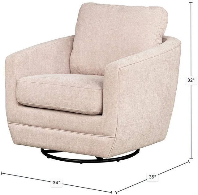 LH Home Feather Baltimo Matte Black/Pale Rose Swivel Glider Chair-2