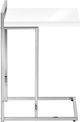 Monarch Specialties Inc. Glossy White 25"H Accent Table with Silver Base-2