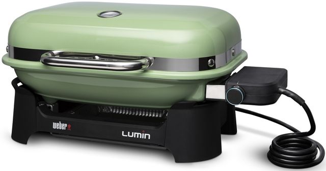 Weber® Lumin Compact 23" Seafoam Green Tabletop Electric Grill-2