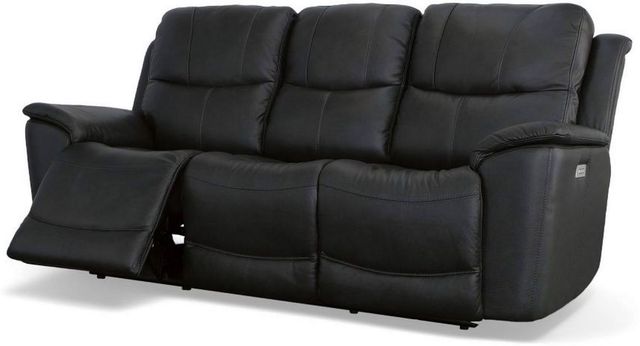 Flexsteel® Cade Black Power Reclining Sofa with Power Headrests and Lumbar-2
