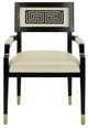 Currey & Company Artemis Caviar Black/Brushed Brass/Milk Leather Chair-1