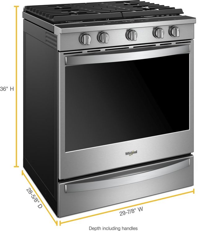 Whirlpool® 30" Fingerprint-Resistant Stainless Steel Smart Slide-In Gas Range-1