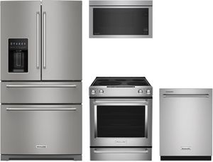 KitchenAid® 4 Piece Stainless Steel Kitchen Package