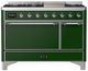 Ilve® Majestic III 48" Emerald Green Pro Style Dual Fuel Liquid Propane Range with Solid Door and Chrome Trim-0