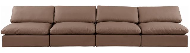 Meridian Furniture Comfy 4-Piece Brown Vegan Leather Sofa-1