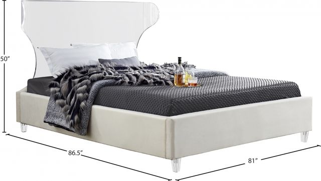 Meridian Furniture Ghost Cream King Panel Bed-2