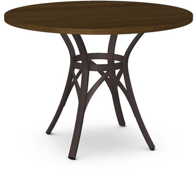 Amisco Customizable Kai Round Table  with 42" Walnut Veneer Table Top-0