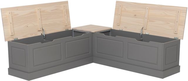 Linon Norah Gray/Maple Backless Nook Bench-2