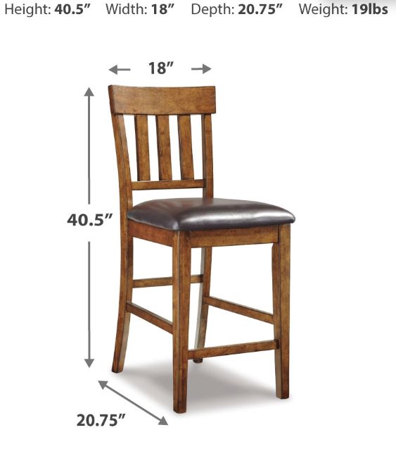 Signature Design by Ashley® Ralene Medium Brown Upholstered Bar Stool-4