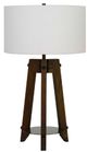 Cal® Lighting & Accessories Bilzen Walnut/White Ash Wood Tripod Table Lamp-0