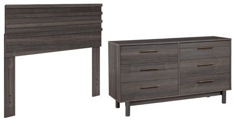 Signature Design by Ashley® Brymont 2-Piece Dark Gray Queen Panel Headboard Bed Set-0