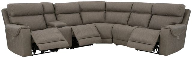 Signature Design by Ashley® Starbot 6-Piece Fossil Curved Power Reclining Sectional-1