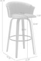 Armen Living Diana Gray/Walnut Swivel Counter Stool-2