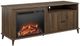 Ameriwood Home Farnsworth Walnut 65'' Eletric Fireplace Media Console-1
