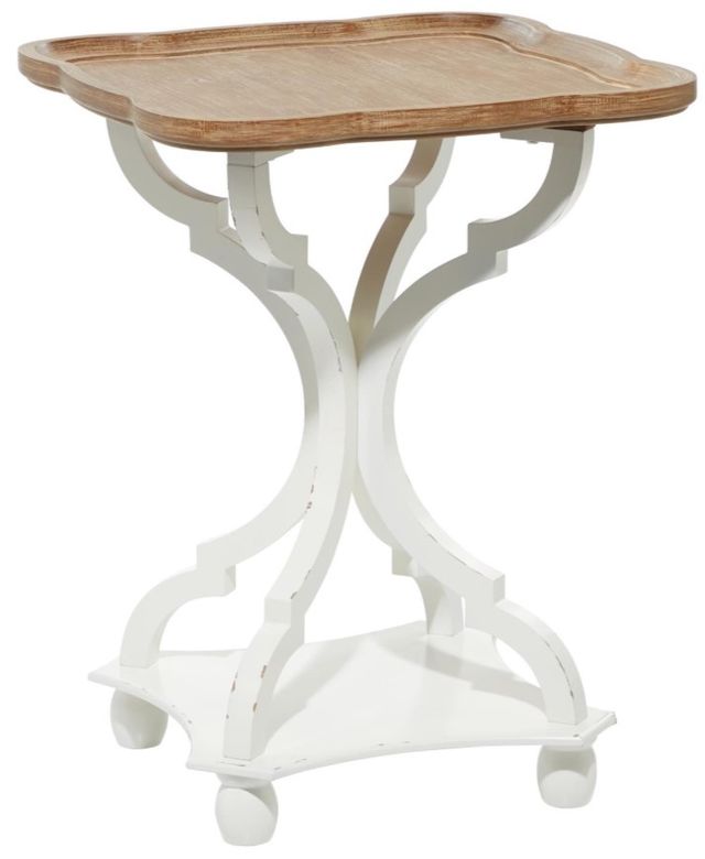 Deco Marche Brown End Table with White Base-0
