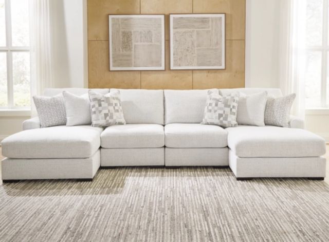 Signature Design by Ashley® Misty-Lakes 4-Piece Chalk Double Chaise Sectional-1
