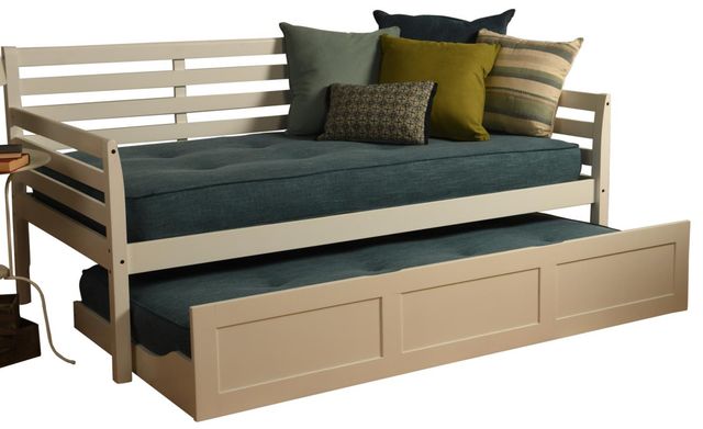 Kodiak Furniture Boho Linen Aqua/White Twin Daybed with Trundle and Mattress-0