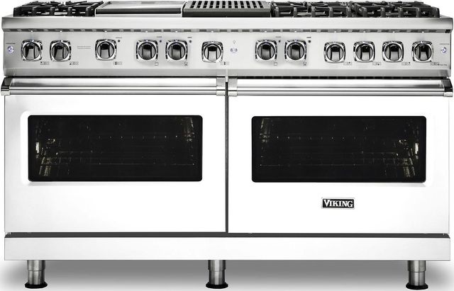 Viking® Professional 5 Series 60" White Pro Style Dual Fuel Liquid Propane Range-0