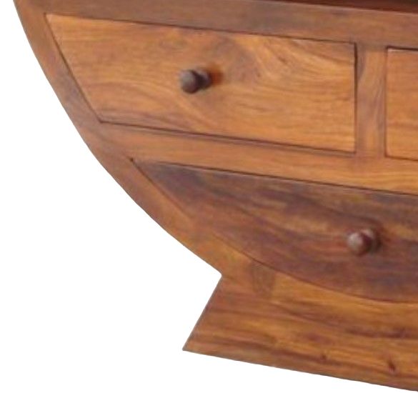Jaipur Furniture Cube Range Brown 3-Drawer Half Round Bowl-1