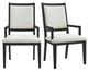 Elements International Versailles Contemporary Black/White Dining Arm Chair-2