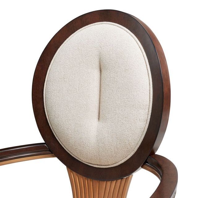 Michael Amini® Camellia Field Pecan-V166 Warm Pecan Arm Chair-4