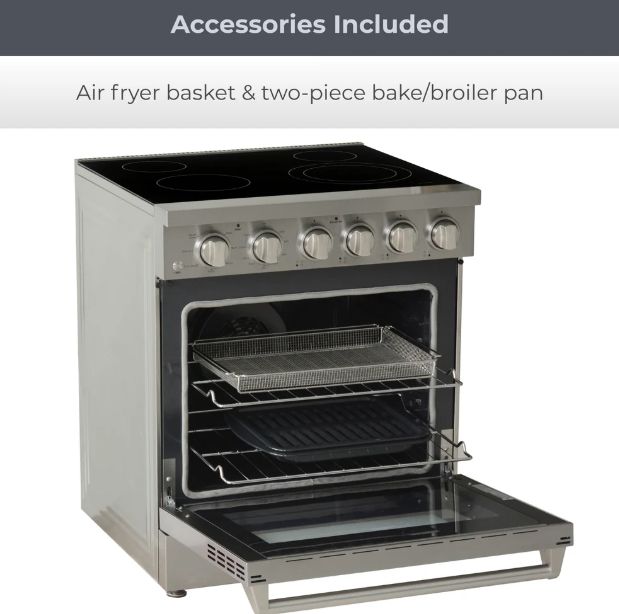Kenmore® PRO 30" Stainless Steel Freestanding Electric Range with True Convection-1