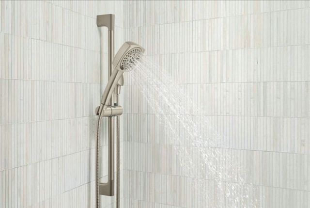Peerless Ezra® Brushed Nickel Slide Bar with Hand Shower-2