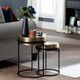Crestview Collection Hudson 2-Piece Gold Nesting Table Set with Black Base-1