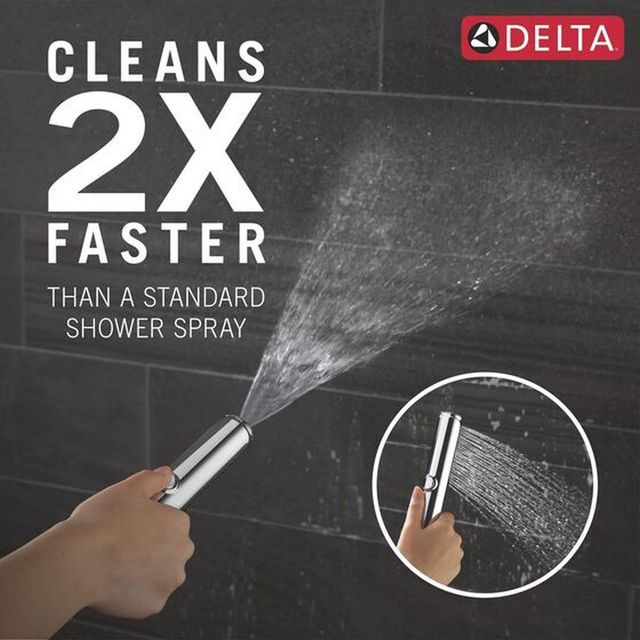 Delta Bonacci™ Lumicoat® Chrome Two Handle Wall Mount Tub Filler Trim with Hand Shower-1