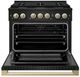 ZLINE Marino 36" Black Stainless Steel Pro Style Gas Range with Champagne Bronze Accents-1
