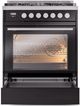 Ilve® Professional Plus II Series 30" Glossy Black Pro Style Dual Fuel Range-2