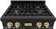 ZLINE Autograph Edition 30" Black Stainless Steel Gas Rangetop with Polished Gold Accents-4