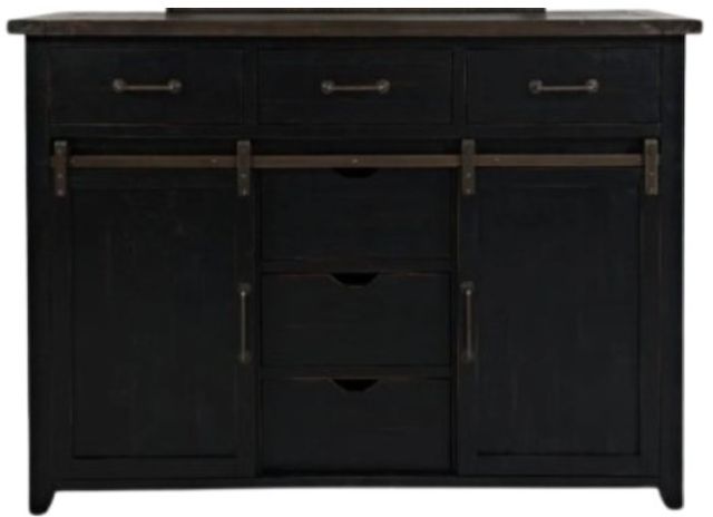 Jofran Inc. Madison County 4-Piece Vintage Black Queen Barn Door Bedroom Set-3