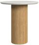 Elements International Sylvie 2-Piece White Faux Marble Top Occasional Table Set with Natural Base-3
