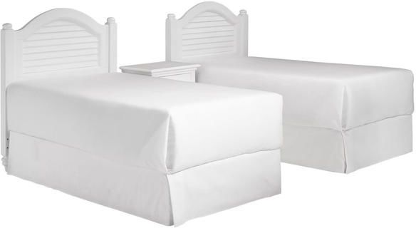 homestyles® Bermuda Off-White Two Twin Headboards and Nightstand-2