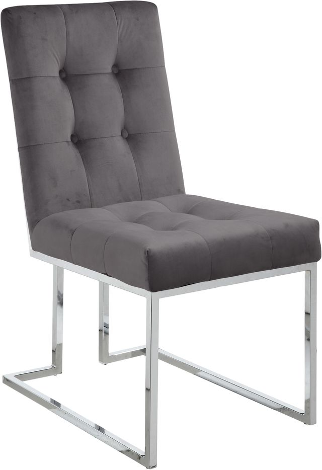 Meridian Furniture Alexis Gray Velvet Dining Chair-0