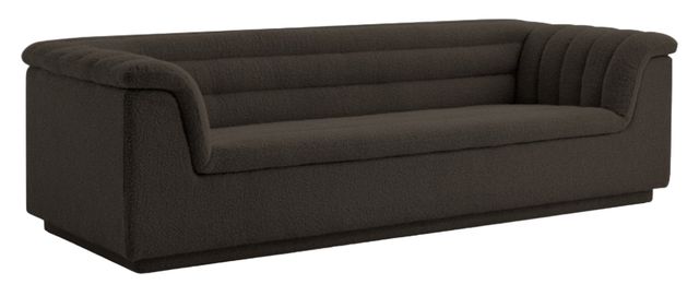 Meridian Furniture Cascade Brown Boucle Fabric Sofa-0