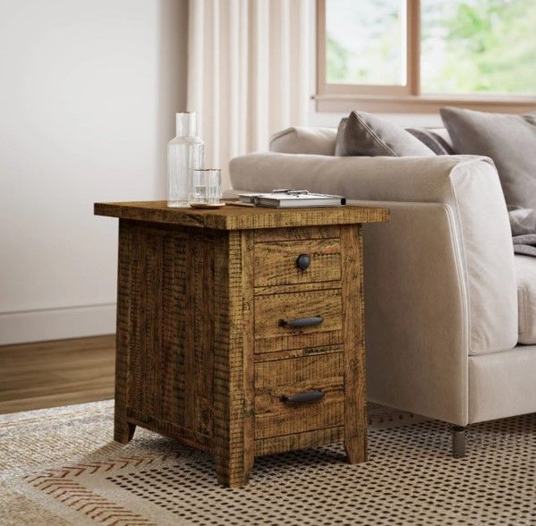 Jofran Inc. Telluride Gold Power Chairside Table-1