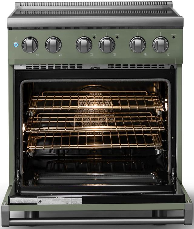 Viking® 5 Series 30" Eucalyptus Pro Style Electric Range with Polished Chrome Trim-1