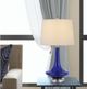 Cal® Lighting & Accessories Kleve 2-Piece Navy Blue/White Glass Table Lamp Set-2