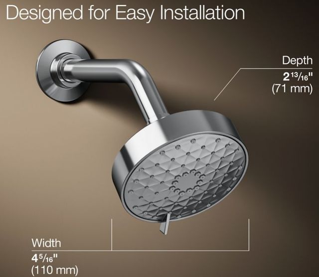KOHLER® Awaken® G110 Polished Chrome 1.5 GPM 3-Function Showerhead-3