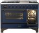 Ilve® Majestic III 48" Midnight Blue Pro Style Dual Fuel Liquid Propane Range with Triple Glass Door and Burnished Trim-2