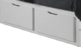 Night & Day Furniture™ Spices Bedroom White Twin Drawer Pedestal Bed-1