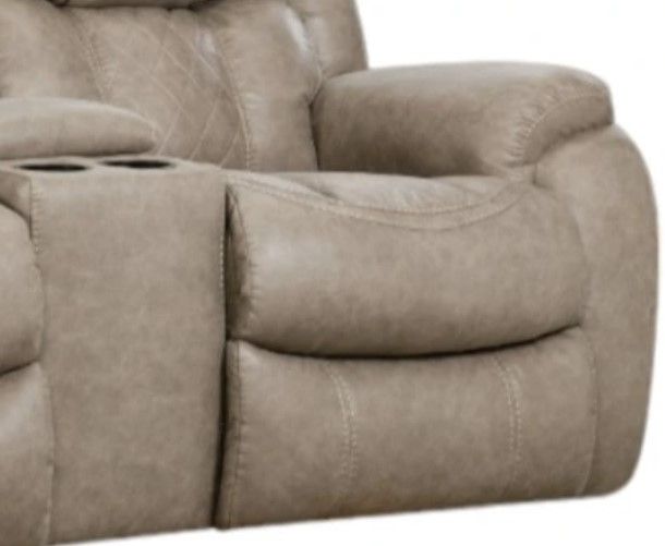 HomeStretch Daytona Beige Manual Reclining Console Loveseat-2