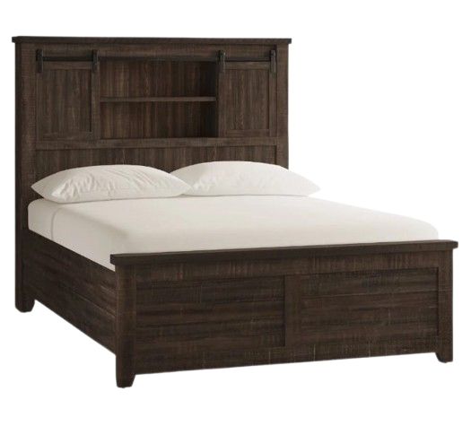 Jofran Inc. Madison County 4-Piece Barnwood Queen Barn Door Bedroom Set-2